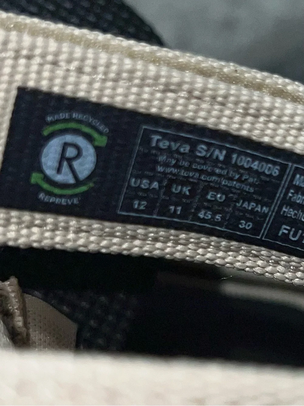 Teva Mens Original Universal Beige Black Men Casual Strap Sandal